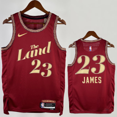 23-24 Cleveland Cavaliers JAMES #23 Red City Edition Top Quality Hot Pressing NBA Jersey