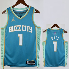 23-24 Hornets BALL #1 Blue City Edition Top Quality Hot Pressing NBA Jersey