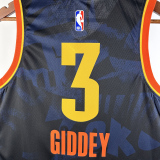 23-24 OKC Thunder GIDDEY #3 Dark Blue City Edition Top Quality Hot Pressing NBA Jersey