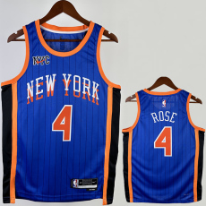 23-24 KNICKS ROSE #4 Blue City Edition Top Quality Hot Pressing NBA Jersey