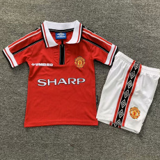 1998 Man Utd Home Kids Retro Soccer Jersey