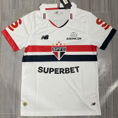 24-25 Sao Paulo Home Print Sponsor Fans Soccer Jersey (带全广告)