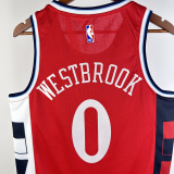 24-25 Clippers WESTBROOK #0 Red Top Quality Hot Pressing NBA Jersey (Trapeze Edition) 飞人版