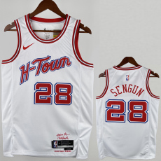 23-24 ROCKETS SENGUN #28 White City Edition Home Top Quality Hot Pressing NBA Jersey