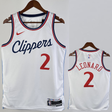 24-25 Clippers LEONARD #2 White City Edition Home Top Quality Hot Pressing NBA Jersey