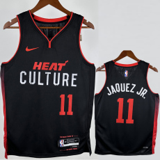 23-24 HEAT JAQUEZ JR. #11 Black City Edition Top Quality Hot Pressing NBA Jersey (V领）