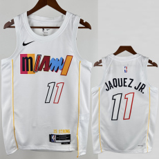 22-23 HEAT JAQUEZ JR. #11 White City Edition Top Quality Hot Pressing NBA Jersey