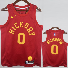 2018-19 Indiana Pacers HALIBURTON #0 Red Retro Top Quality Hot Pressing NBA Jersey