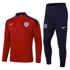 24-25 England Jujube Red Half Pull Tracksuit (半拉链)