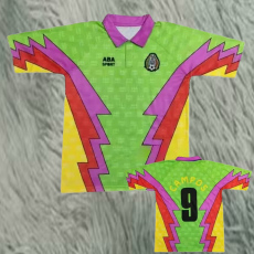 1995主 Mexico Green Campos #9 GoalKeeper Retro Soccer Jersey