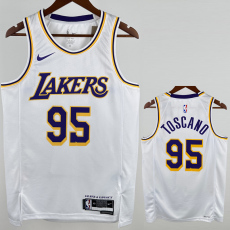 22-23 LAKERS TOSCANO #95 White Top Quality Hot Pressing NBA Jersey(圆领)