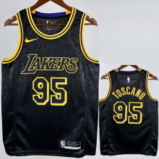 LAKERS TOSCANO #95 Black Top Quality Hot Pressing NBA Jersey(蛇纹)