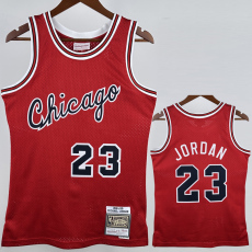 1984-85 BULLS JORDAN #23 Red Retro Top Quality Hot Pressing NBA Jersey(圆领）