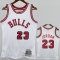 1984-85 BULLS JORDAN #23 White Retro Top Quality Hot Pressing NBA Jersey(圆领）