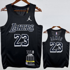 LAKERS JAMES #23 Black Top Quality Hot Pressing NBA Jersey (荣耀版)