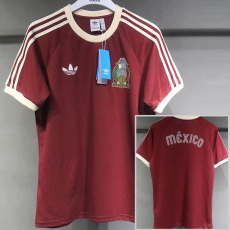 2024 Mexico Claret Color Casual Retro Edition T-Shirts (Pure Cotton)