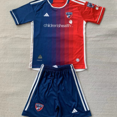 24-25 Dallas FC Home Kids Soccer Jersey (带章)