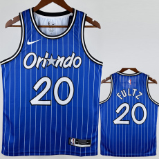 2018-2019 Magic FULTZ #20 Blue Retro Top Quality Hot Pressing NBA Jersey (条纹)