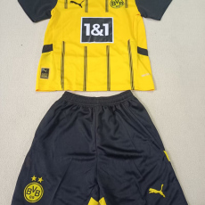 24-25 Dortmund Home Kids Soccer Jersey (带袖广告)