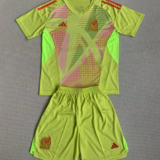 24-25 Mexico Fluorescent Yellow GoalKeeper Kids Soccer Jersey