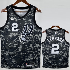 SA Spurs LEONARD #2 Camouflage color Top Quality Hot Pressing NBA Jersey