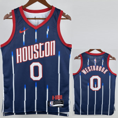 22-23 Rockets WESTBROOK #0 Royal blue City Edition Top Quality Hot Pressing NBA Jersey