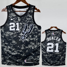 SA Spurs DUNCAN #21 Camouflage color Top Quality Hot Pressing NBA Jersey