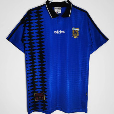 1994 Argentina Away Retro Soccer Jersey (钢印纹)