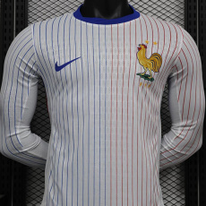 24-25 France Away Long Sleeve Player Version Soccer Jersey (长袖球员)