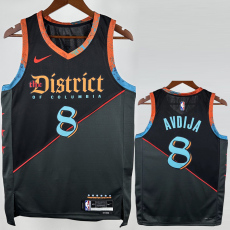 23-24 Wizards AVDIJA #8 Black City Edition Top Quality Hot Pressing NBA Jersey