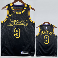 Lakers JAMES JR. #9 Black Top Quality Hot Pressing NBA Jersey(蛇纹)