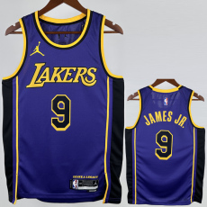 22-23 LAKERS JAMES JR. #9 Purple Top Quality Hot Pressing NBA Jersey (Trapeze Edition) 飞人版