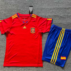 2010 Spain Home Kids Retro Soccer Jersey