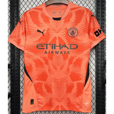 24-25 Man City Red Orange Goalkeeper Fans Soccer Jersey