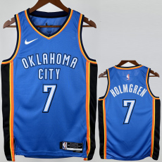 22-23 OKC Thunder HOLMGREN #7 Blue City Edition Top Quality Hot Pressing NBA Jersey