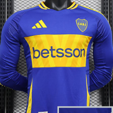 24-25 Boca Juniors Home Long Sleeve Player Version Soccer Jersey (长袖球员)