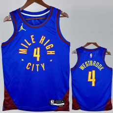 22-23 Nuggets WESTBROOK #4 Blue Top Quality Hot Pressing NBA Jersey (Trapeze Edition) 飞人版