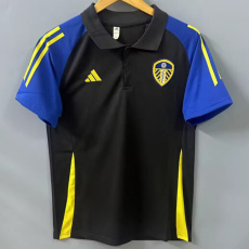 24-25 Leeds United Black Polo Short Sleeve