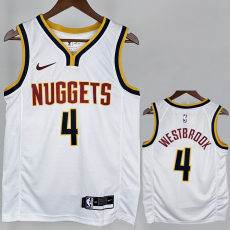 22-23 Nuggets WESTBROOK #4 White Top Quality Hot Pressing NBA Jersey