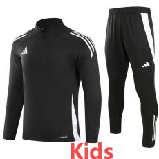 2024 AD Black Kids Half Pull Tracksuit (童装)(半拉链)