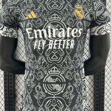 23-24 RMA Black Special Edition Player Version Soccer Jersey *队徽花纹