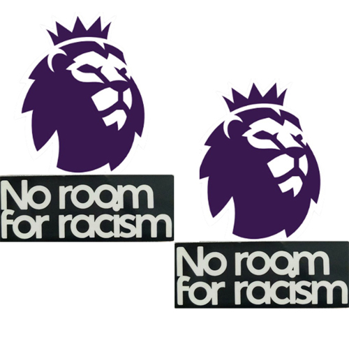 Double EPL New Rubber Patch + No room For racism 双臂章 英超胶章+黑色条