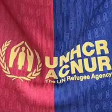 UNHCR ACNUR 金色背号下广告